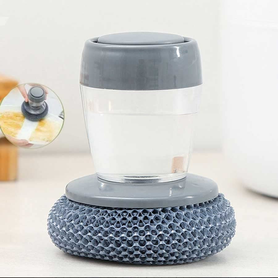 Soap Dispensing Palm Brush | Compact Kitchen Scrubber for Easy Cleaning - Dreamzhub