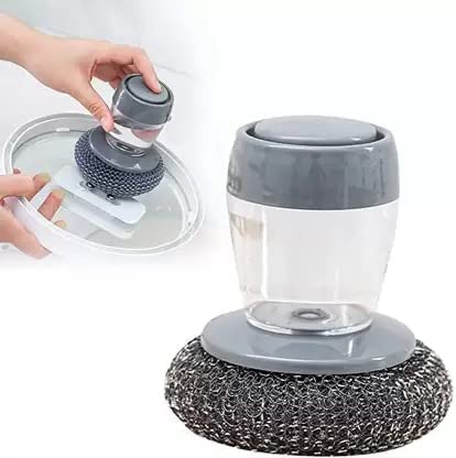 Soap Dispensing Palm Brush | Compact Kitchen Scrubber for Easy Cleaning - Dreamzhub