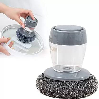 Soap Dispensing Palm Brush | Compact Kitchen Scrubber for Easy Cleaning - Dreamzhub