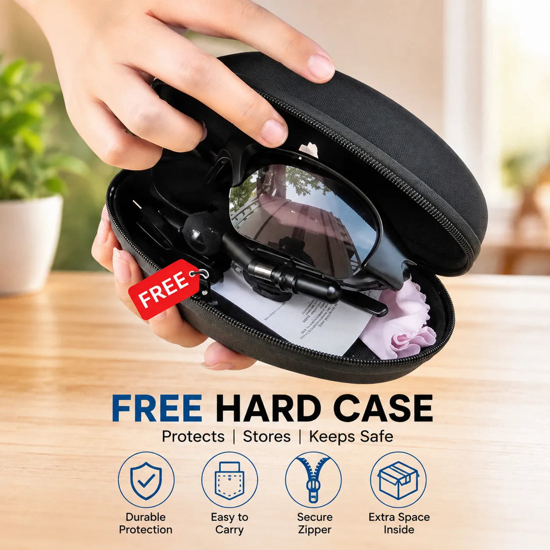 Bluetooth Smart Glasses With Free Hard Case