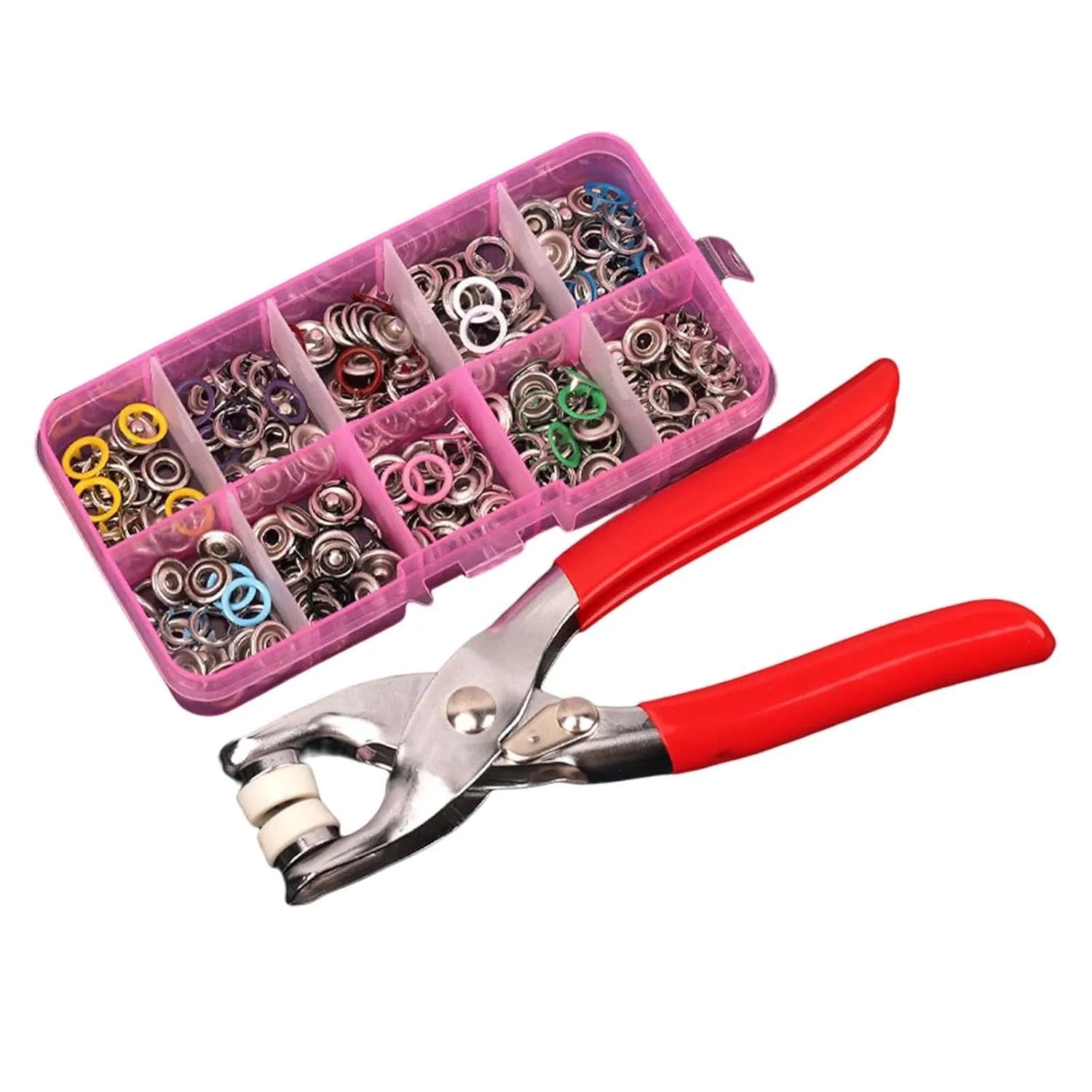 Stainless Steel Snap Fasteners Kit with Hand Press Tool | Thickened Metal Five - Claw Buckle Set for DIY Sewing, Leather Craft, Jackets & Clothing Repairs - Dreamzhub