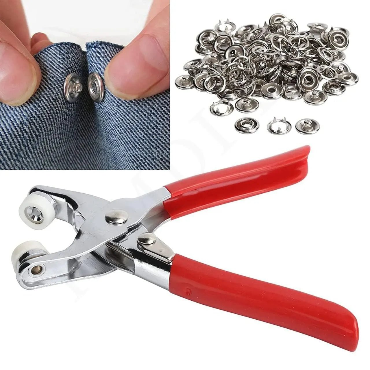 Stainless Steel Snap Fasteners Kit with Hand Press Tool | Thickened Metal Five - Claw Buckle Set for DIY Sewing, Leather Craft, Jackets & Clothing Repairs - Dreamzhub