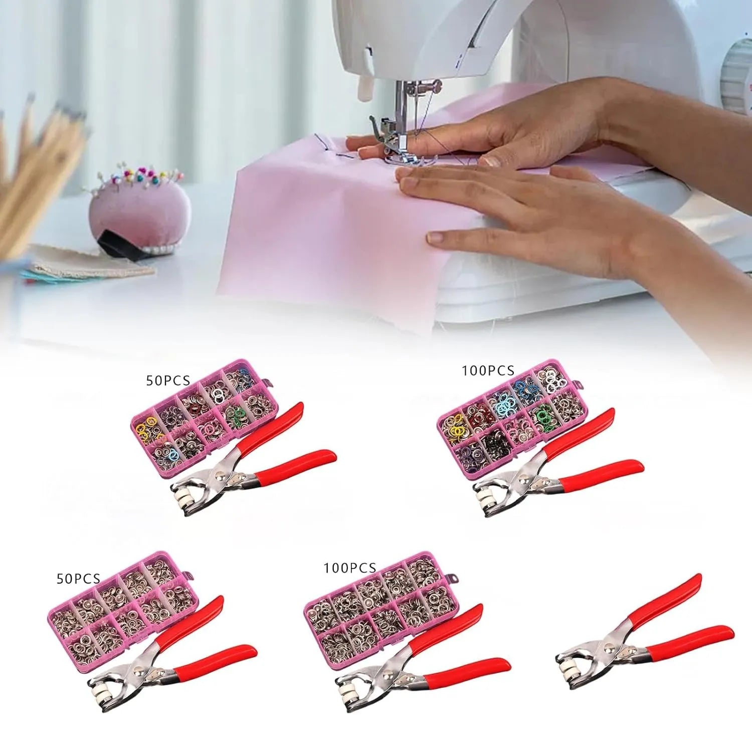 Stainless Steel Snap Fasteners Kit with Hand Press Tool | Thickened Metal Five - Claw Buckle Set for DIY Sewing, Leather Craft, Jackets & Clothing Repairs - Dreamzhub