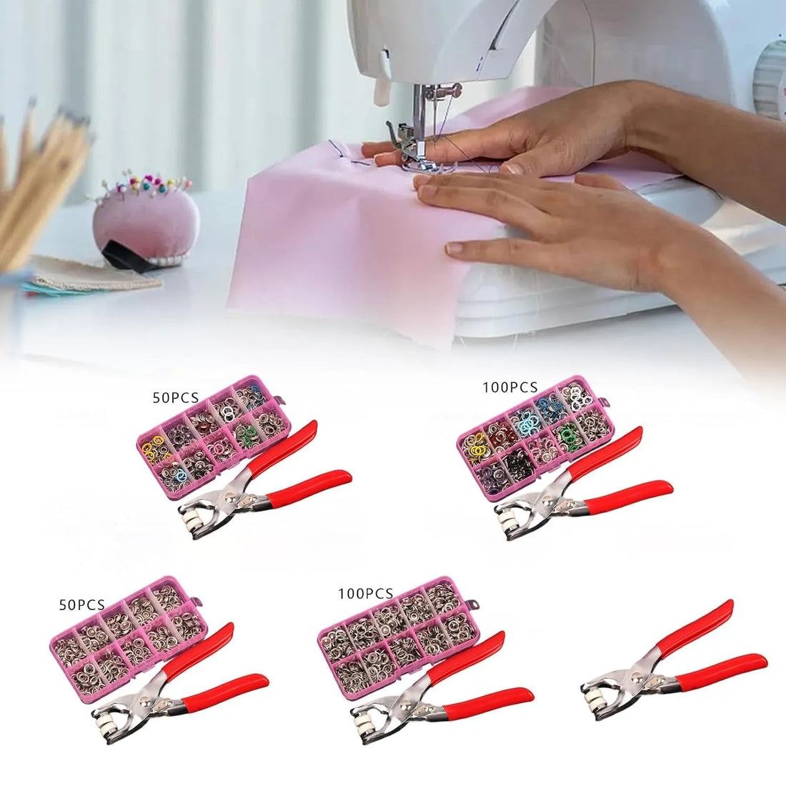 Stainless Steel Snap Fasteners Kit with Hand Press Tool | Thickened Metal Five - Claw Buckle Set for DIY Sewing, Leather Craft, Jackets & Clothing Repairs - Dreamzhub