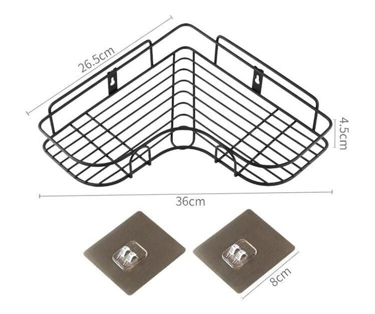 Self-Adhesive Metal Corner Storage Rack | Space-Saving Bathroom & Kitchen Organizer