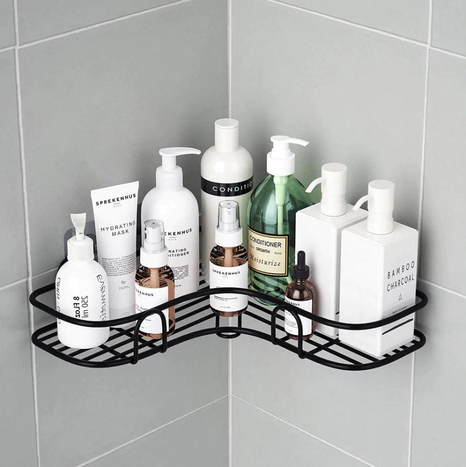 Self-Adhesive Metal Corner Storage Rack | Space-Saving Bathroom & Kitchen Organizer