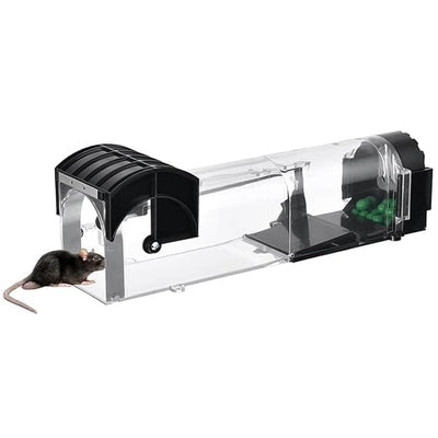 Transparent Automatic Lock Rat Trap Cage – Humane & Reusable Rodent Catcher for Home & Garden - Dreamzhub