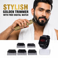 Stylish Golden Trimmer With Free Digital Watch