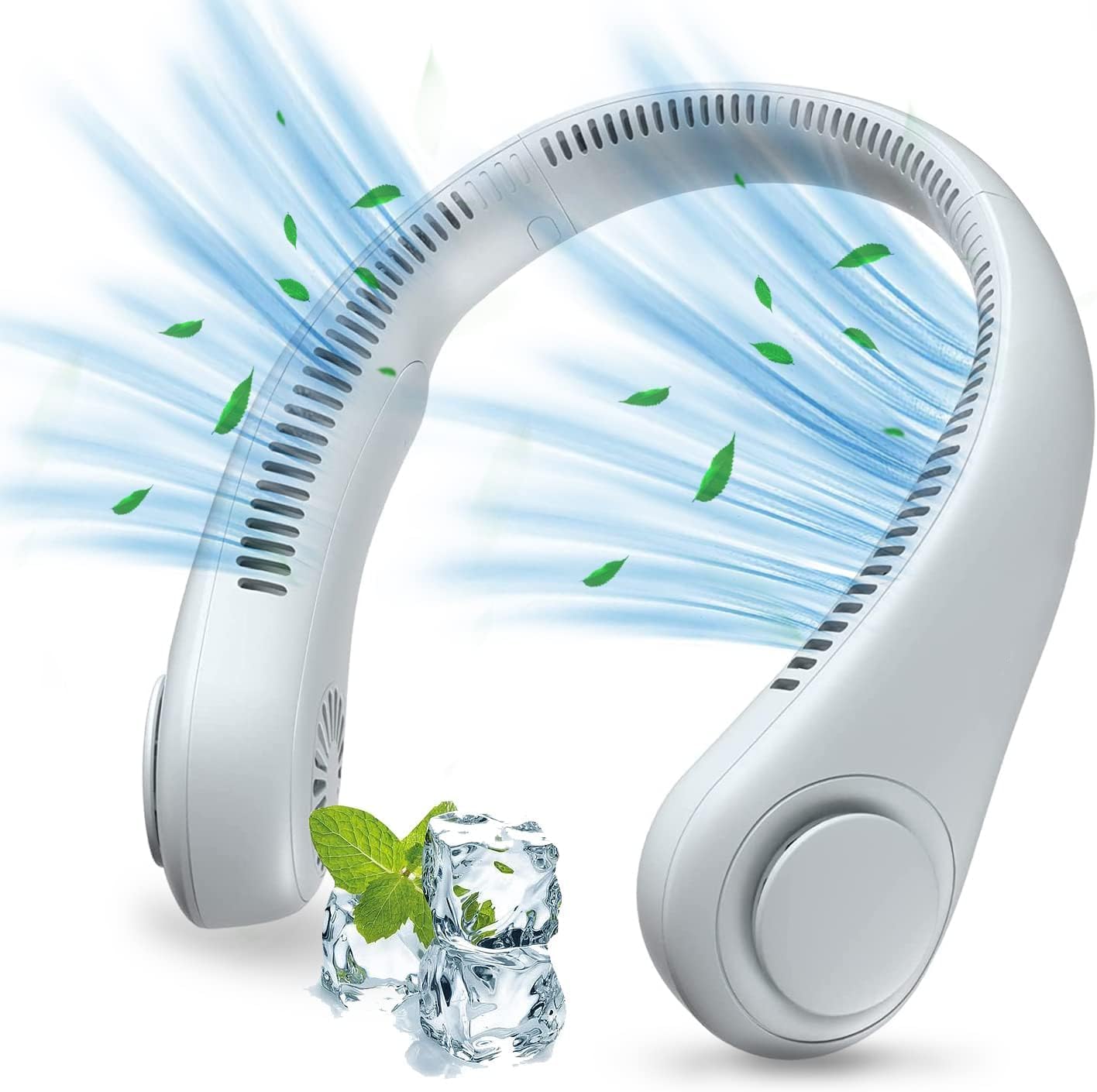 USB Charging Battery Operated Portable Rechargeable Personal Neck Fan | Bladeless Neck Cooling Fan with Strong Airflow, Wearable Cooling Fan - Dreamzhub