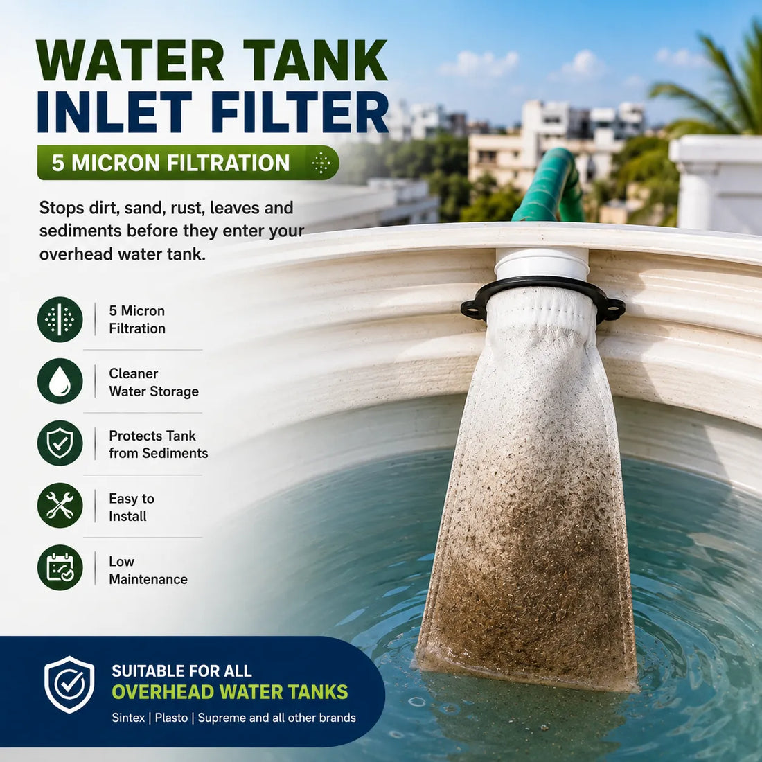 5-Micron Water Tank Sediment Inlet Filter Buy 1 Get 1 FREE