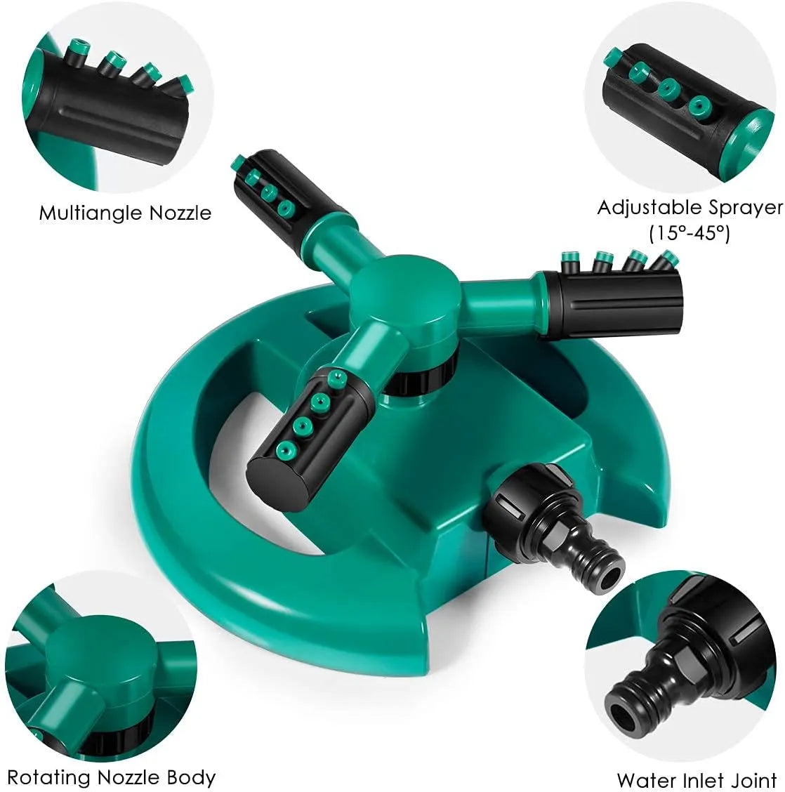 360° Rotating Garden Sprinkler – Automatic Lawn & Plant Watering System for Even Coverage