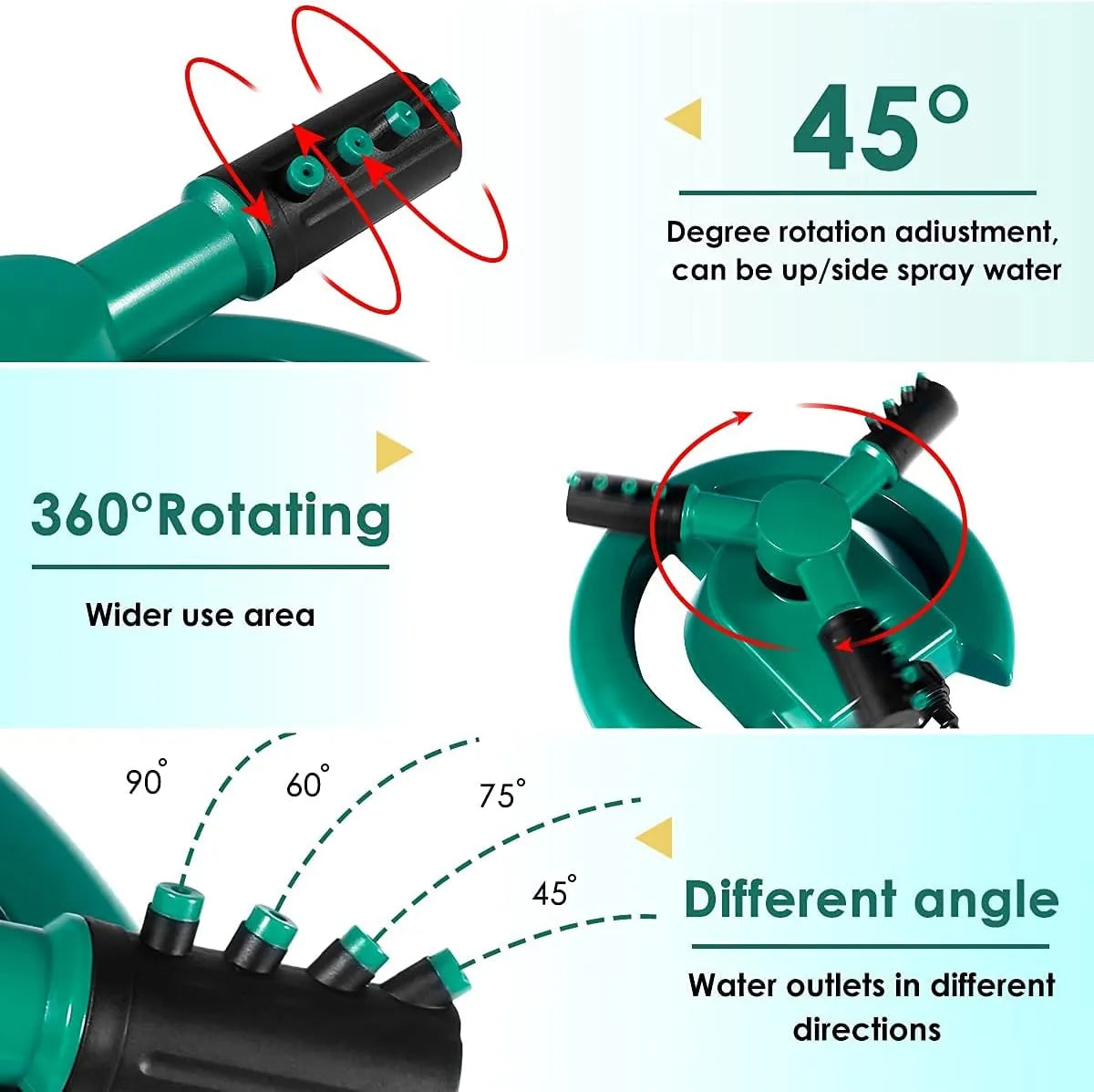 360° Rotating Garden Sprinkler – Automatic Lawn & Plant Watering System for Even Coverage