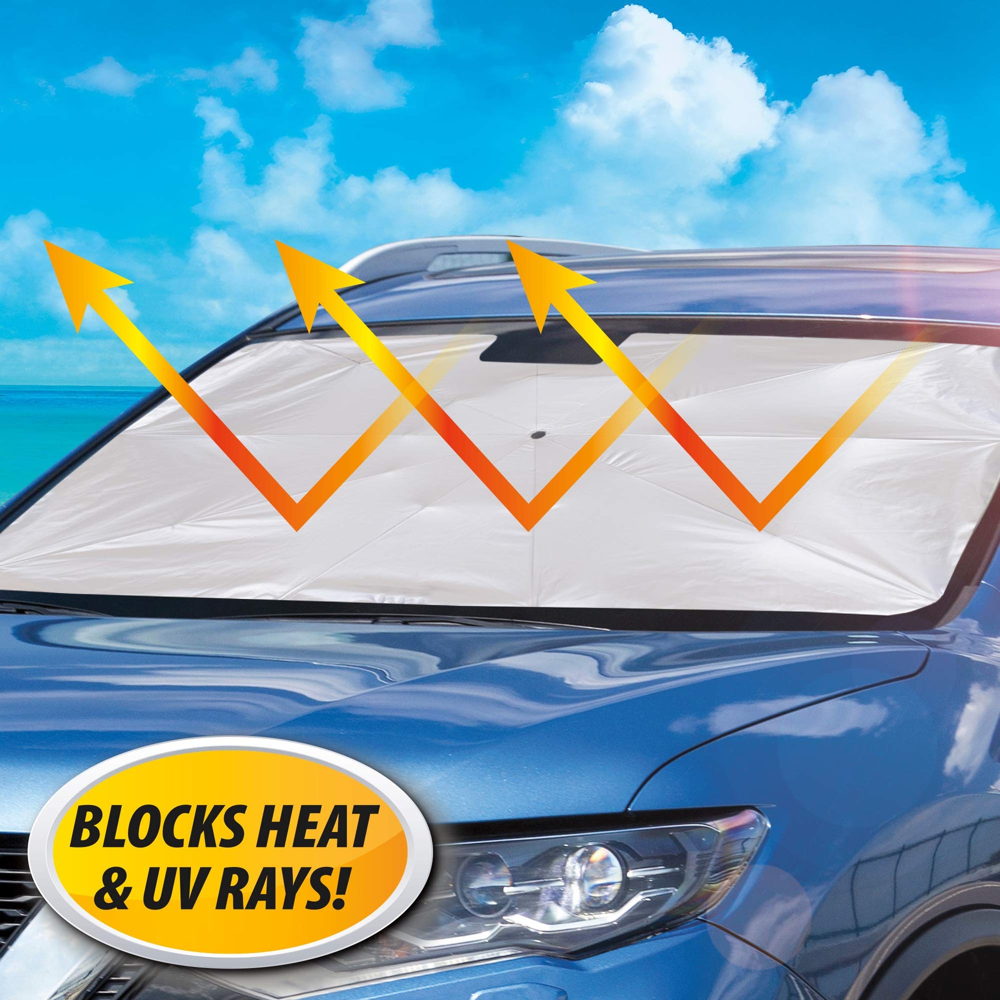 Car Windshield Sun Shade - Foldable Umbrella Reflective Sunshade For Car  Front Window Block Uv Rays And Heat Car Visor Keep Vehicle Cool Cover Most  Ca