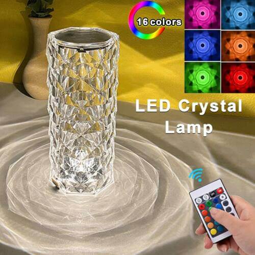 Crystal Table Rose Lamp